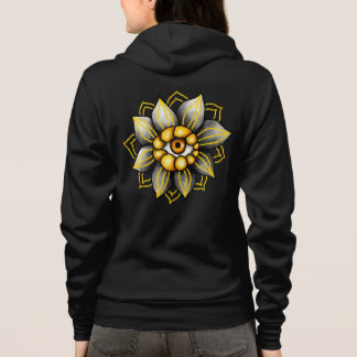 Eye Flower in Black and Yellow - Fun Halloween Hoodie