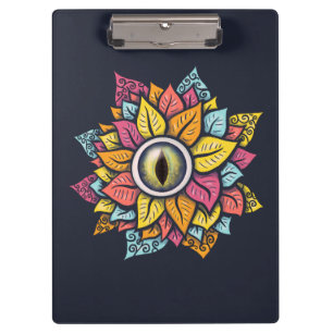 Eye Flower Spooky Colourful Weird Surreal Art Clipboard