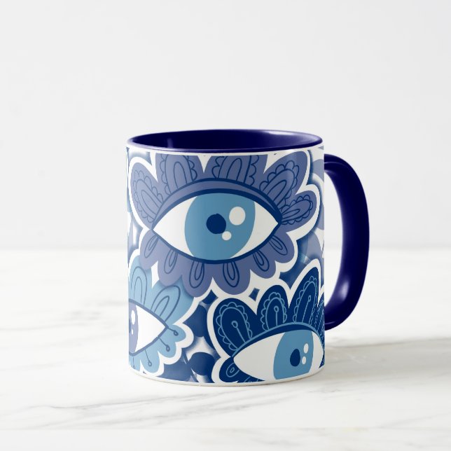 Eye Flowers Good Luck Mug (Front Right)