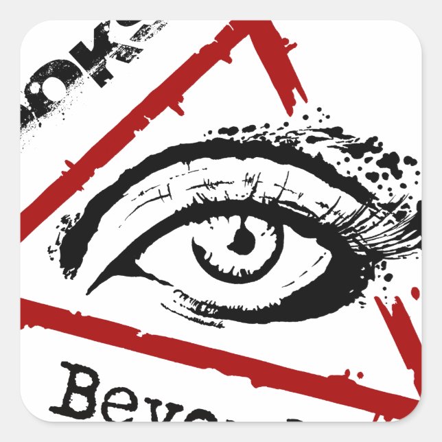 Eye font.png square sticker (Front)