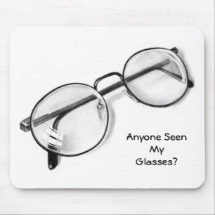EYE GLASSES IN PENCIL: MOUSE PAD: REALISM ART MAT