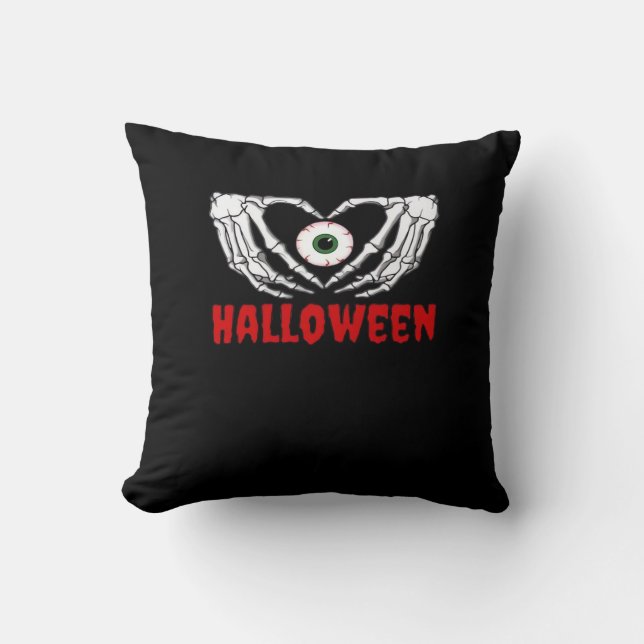 Eye Halloween - Skeleton Hands Heart Cushion (Front)
