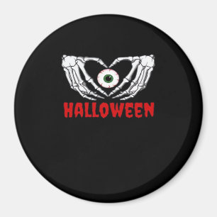 Eye Halloween - Skeleton Hands Heart Magnet