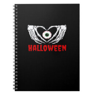 Eye Halloween - Skeleton Hands Heart Notebook