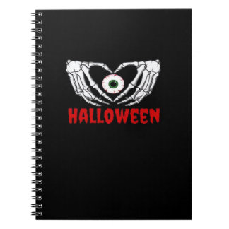 Eye Halloween - Skeleton Hands Heart Notebook