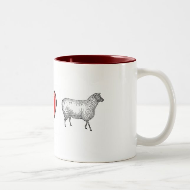 Eye Heart Ewe Two-Tone Coffee Mug (Right)