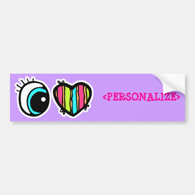 Eye Heart Pictogram, <PERSONALIZE> Bumper Sticker (Front)