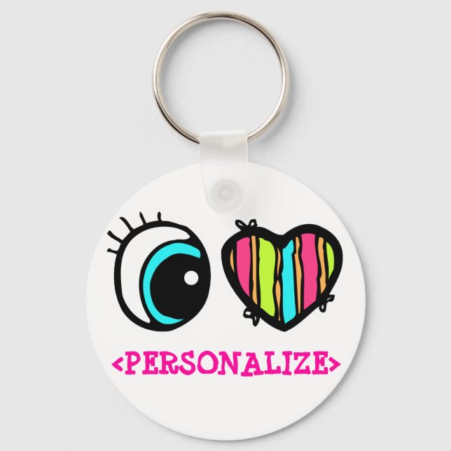Eye Heart Pictogram, <PERSONALIZE> Key Ring (Front)