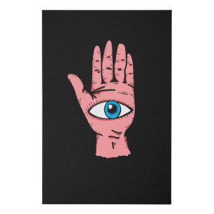 Eye In Hand Magic Symbols Hamsa Evil Eye Faux Canvas Print