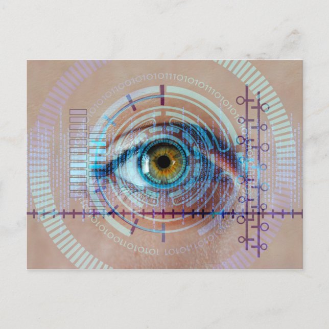 Eye Iris Biometric Sci-Fi Futuristic Tech Postcard (Front)