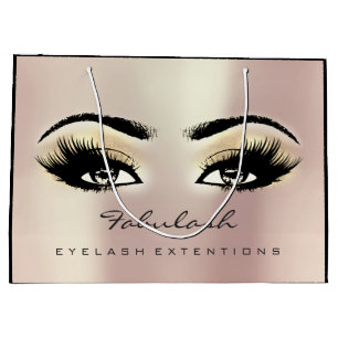 Eye Lash Champaigne Makeup Beauty Bridal Large Gift Bag
