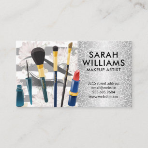 Eye Lash   Floral Butterflies   Mua Brushes Business Card