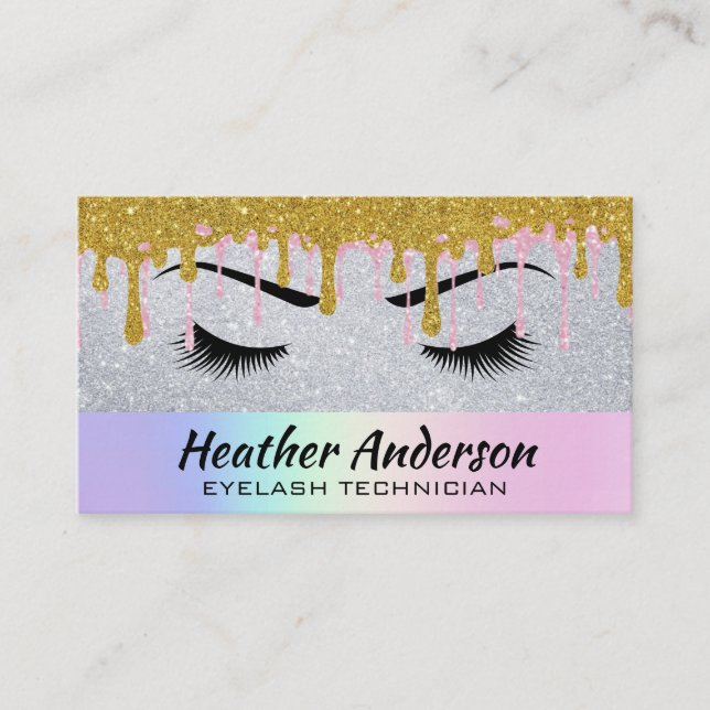 Eye Lash | Glitter Drip | Make Up Artist Business Card (Front)