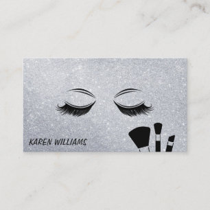 Eye Lash Glitter Makeup Brushes Business Card
