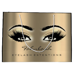 Eye Lash Sepia Gold Makeup Glitter Beauty Cosmetic Large Gift Bag