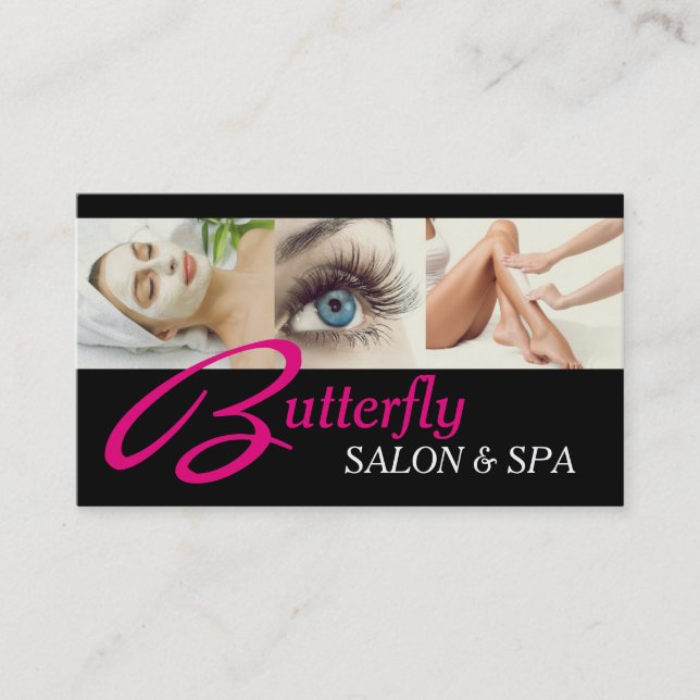 Eye Lashes Extensions Wax Facials Spa Salon Beauty Business Card (Front)