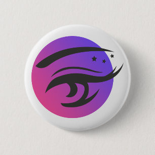 Eye Lashes Makeup Artist Logo Round Button