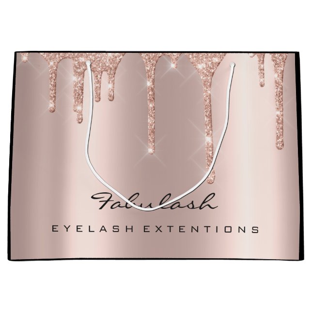 Eye Lashes Sparkly Drips Makeup  Beauty Bridal Large Gift Bag (Front)