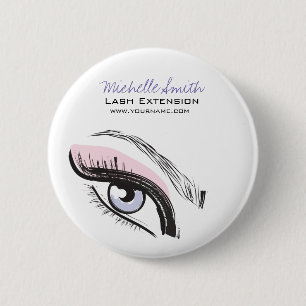 Eye long eyelashes Lash extension icon 6 Cm Round Badge