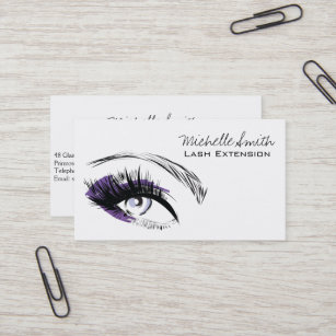 Eye long eyelashes Lash extension icon Business Card