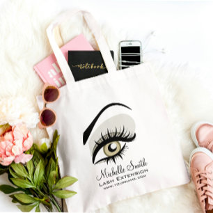 Eye long lashes Lash Extension company branding Tote Bag