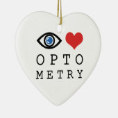 Eye Love Heart Optometry - Optometrist Eye Chart Ceramic Tree Decoration (Right)