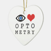 Eye Love Heart Optometry - Optometrist Eye Chart Ceramic Tree Decoration (Left)