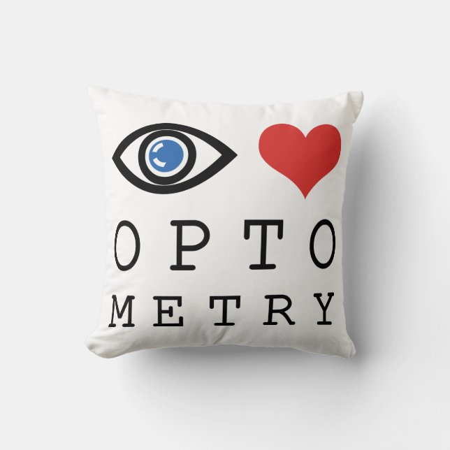 Eye Love Heart Optometry - Optometrist Eye Chart Cushion (Front)