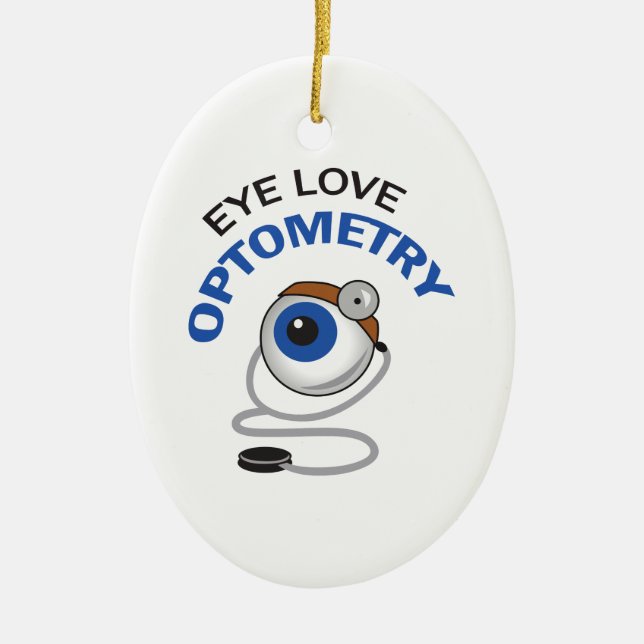 EYE LOVE OPTOMETRY CERAMIC TREE DECORATION (Front)