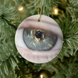 Eye-Macro by Shirley Taylor Ceramic Tree Decoration