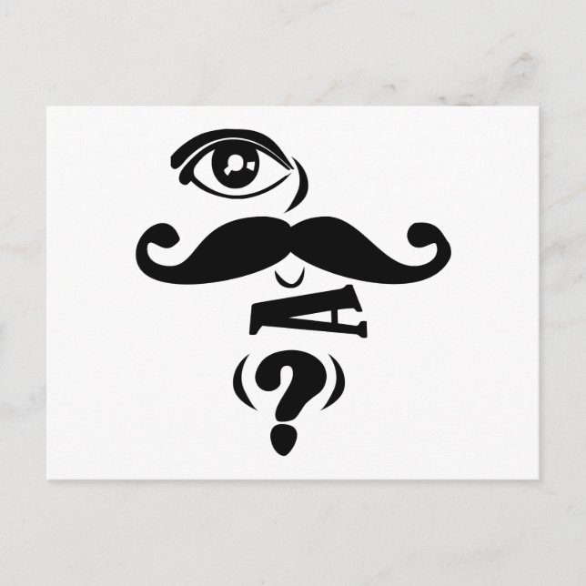 Eye Moustache U a Question Postcard (Front)