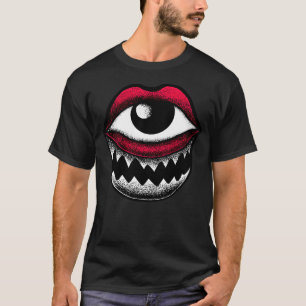Eye Mouth Art Monster Illustration T-Shirt