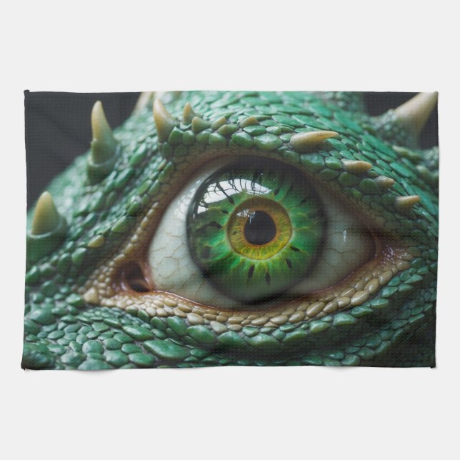 Eye of a Dragon Fantasy Art Tea Towel (Horizontal)