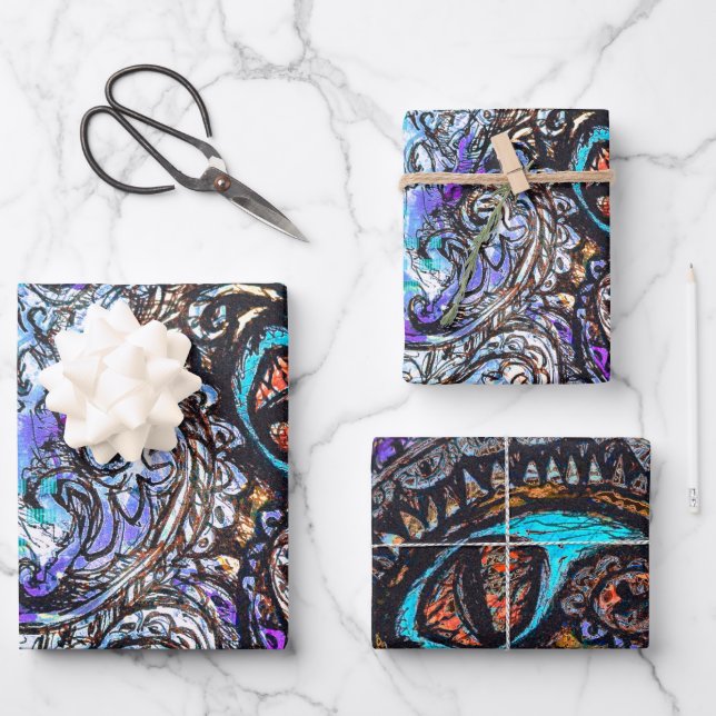 Eye of a Sea Monster Wrapping Paper Sheet (Front)
