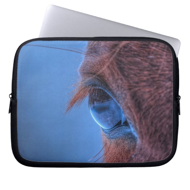Eye of Chestnut Horse Equine Photo Laptop Sleeve (Front)