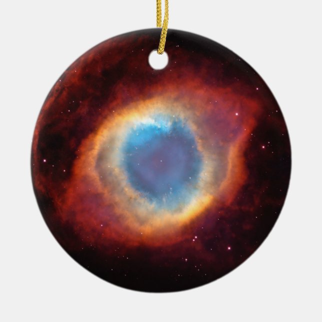 Eye of God Helix Nebula Stars Red Blue Ornament (Front)