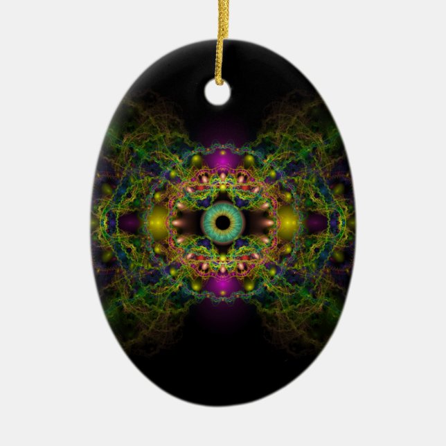 Eye of God - Vesica Piscis Ceramic Tree Decoration (Front)