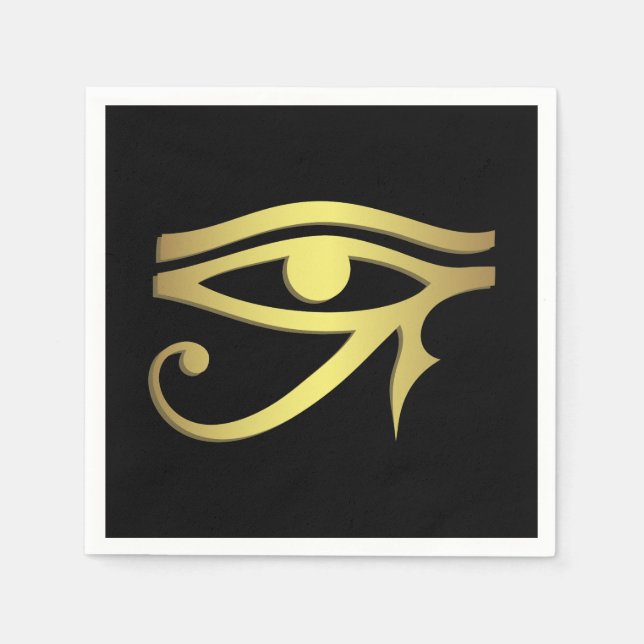 Eye of horus Egyptian symbol black Napkin (Front)