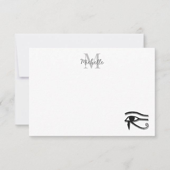 Eye Of Horus Egyptian Symbol Custom Monogram Card (Front)