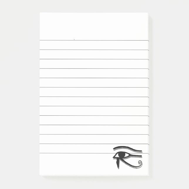 Eye Of Horus Egyptian Symbol Ink Drawing Lined Post-it Notes (Front)