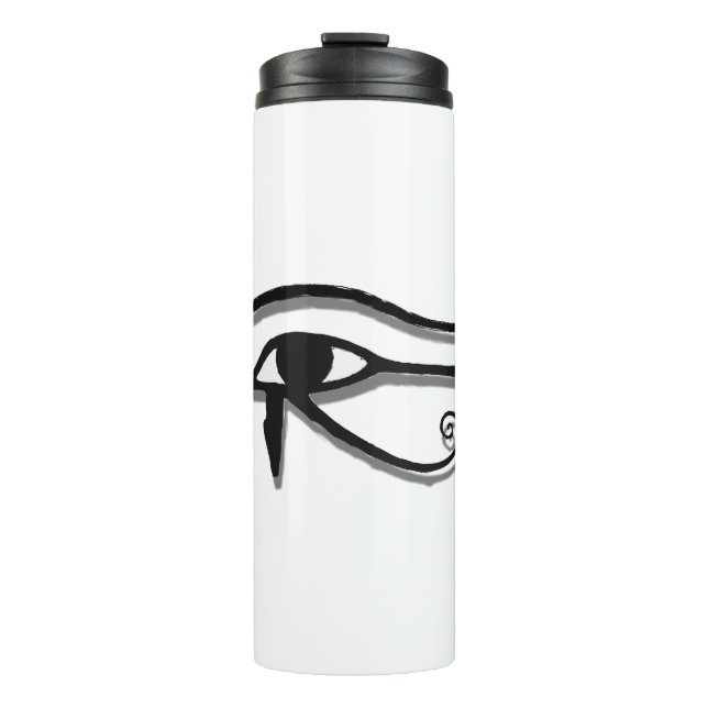 Eye Of Horus Egyptian Symbol Ink Drawing Thermal Tumbler (Front)