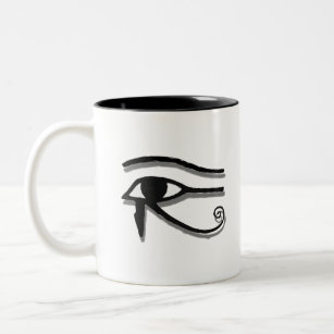 Eye Of Horus Egyptian Symbol Ink Drawing Two-Tone Coffee Mug