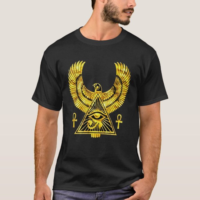 Eye of Horus Egyptian Symbol The pyramid eye of Ho T-Shirt (Front)