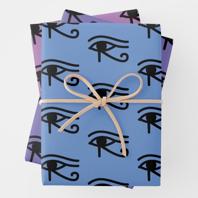 Eye of Horus Egyptian Wrapping Paper Sheet (In situ)