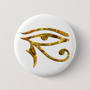 Eye Of Horus - GOLD 6 Cm Round Badge