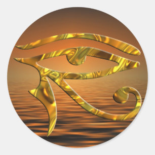 Eye Of Horus - GOLD   sunset Classic Round Sticker