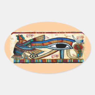 EYE OF HORUS Mystical Egyptian Art Collection Oval Sticker