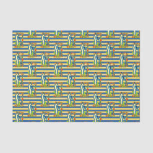 Eye of Horus on gold and lapis lazuli stripes Tissue Paper