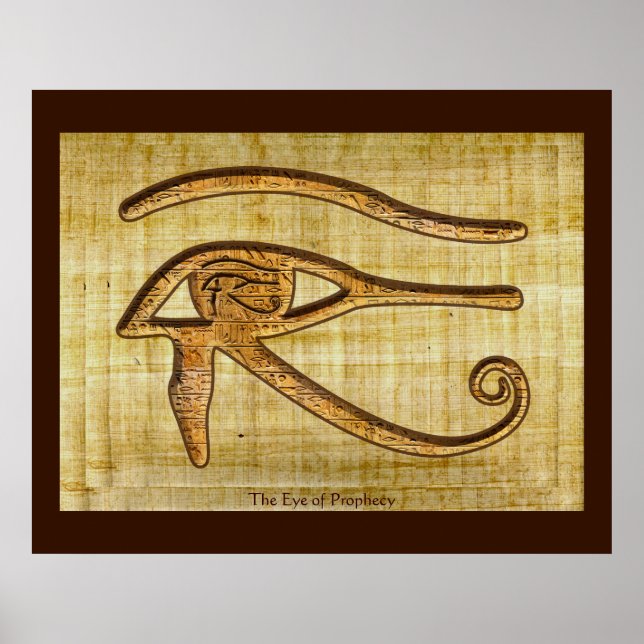 Eye of Horus on Papyrus-effect Egyptian Art Poster (Front)