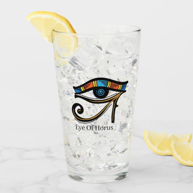 Eye Of Horus on papyrus, Egyptian hieroglyphs   Glass (Front Ice)